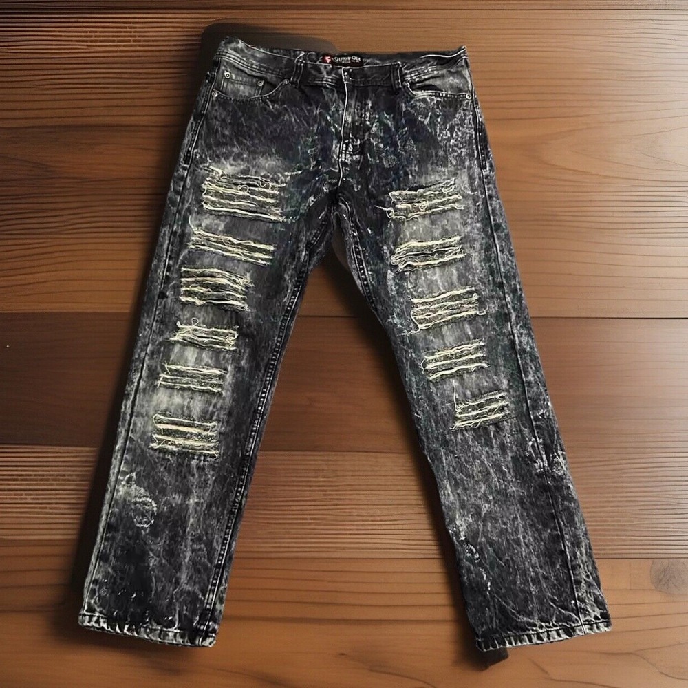 Southpole Jeans 36/32 Blue Denim Distressed Grunge Mens Street wear Y2K Hip Hop
